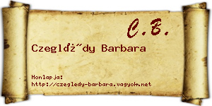 Czeglédy Barbara névjegykártya