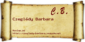 Czeglédy Barbara névjegykártya