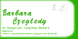 barbara czegledy business card
